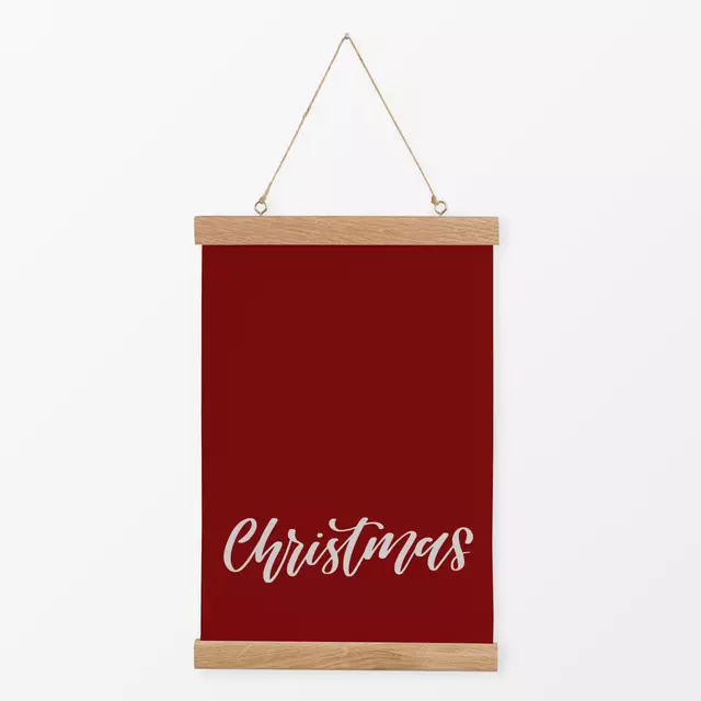 Textilposter Christmas Weihnachtsrot