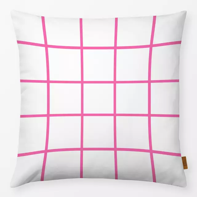 Kissen Pink & Weiß Grid