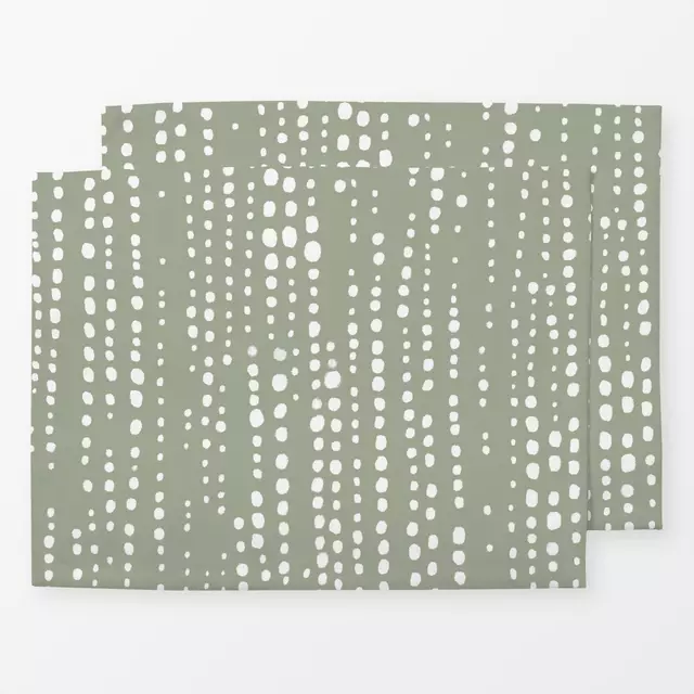 Tischset Sage Green Dotted Lines