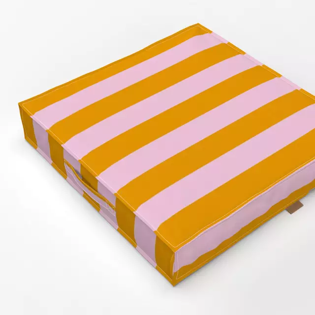 Bodenkissen cabana stripes - rosa orange