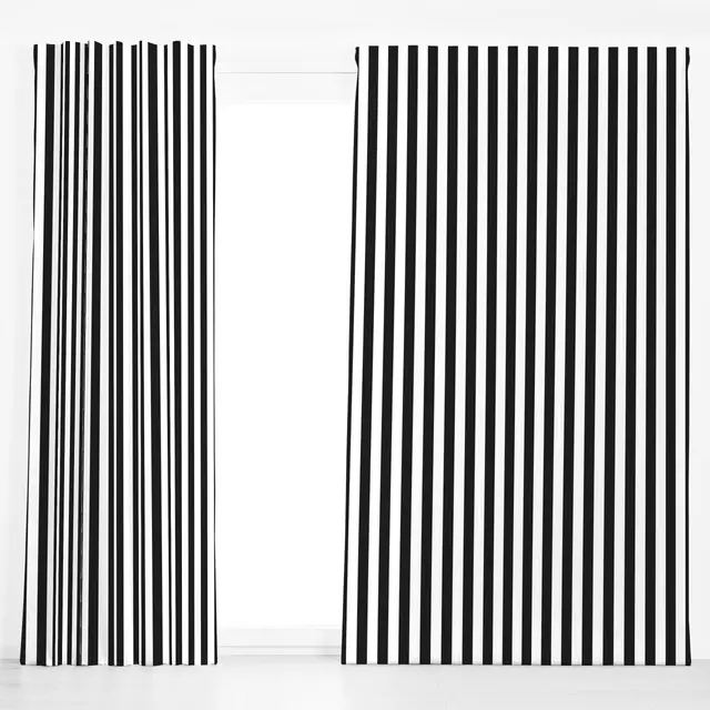 Dekovorhang Black & White Memphis Stripes