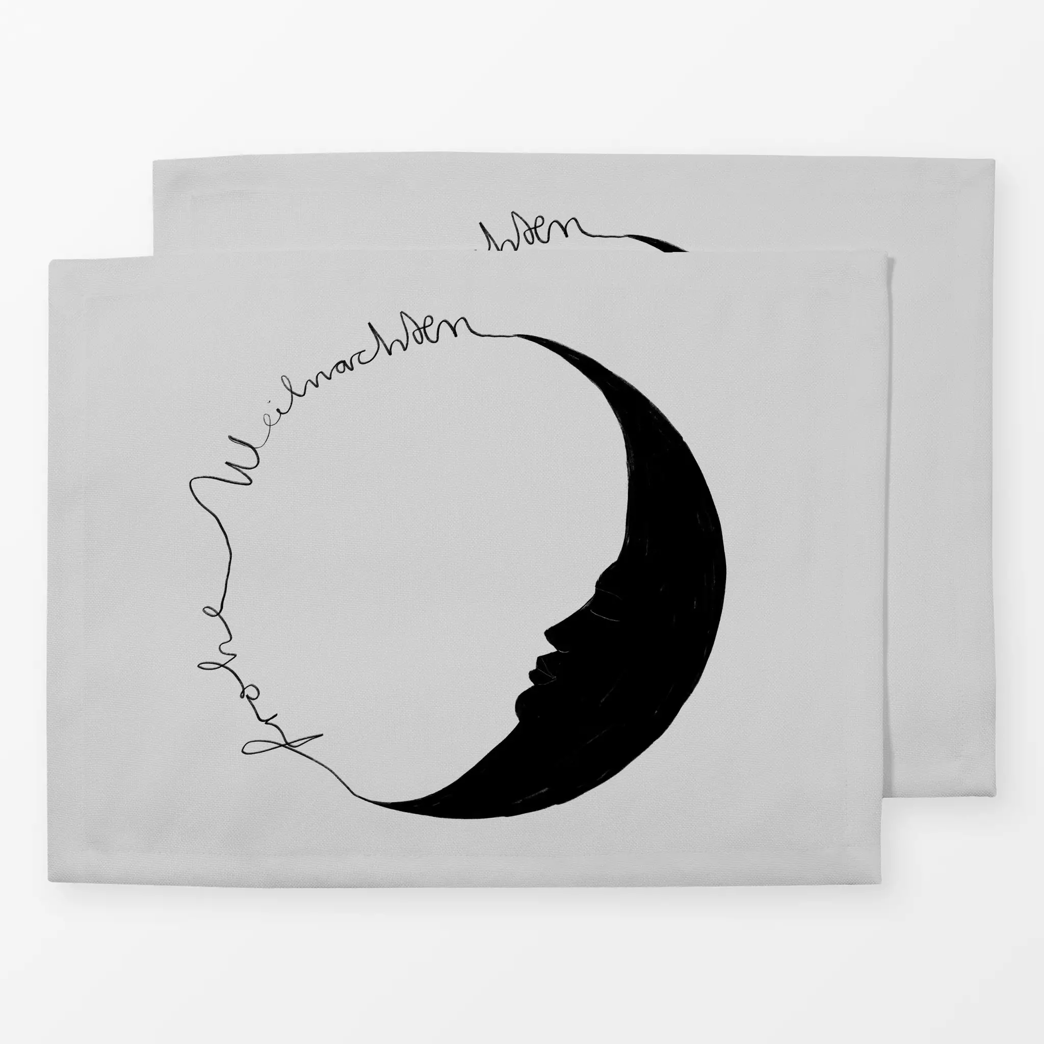 Tischset Mond Frohe Weihnachten GRAU Mond Frohe Weihnachten GRAU