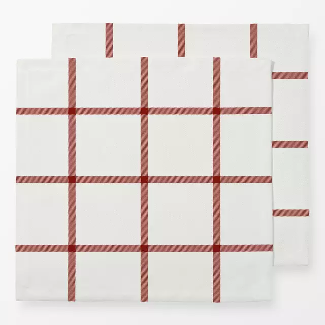 Servietten Winter Karo rot