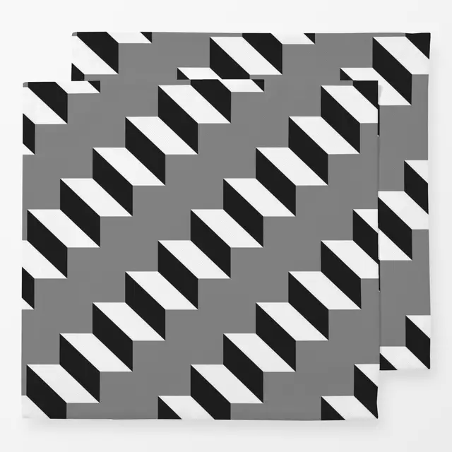 Servietten Stair Pattern Black And White
