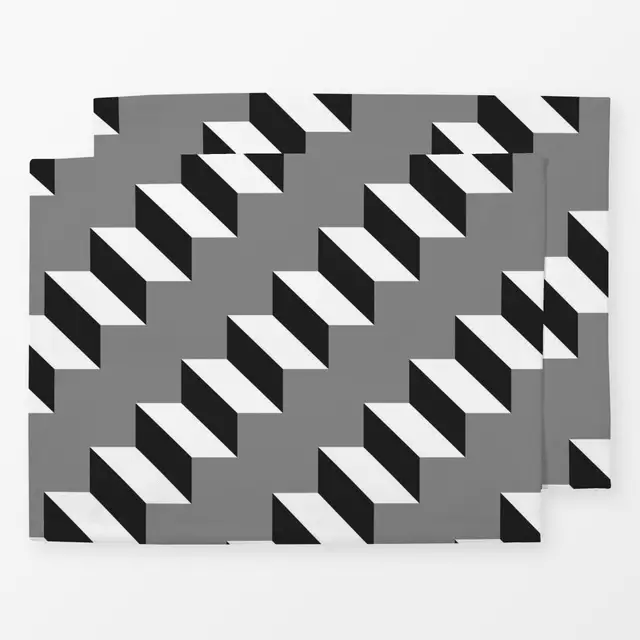 Tischset Stair Pattern Black And White