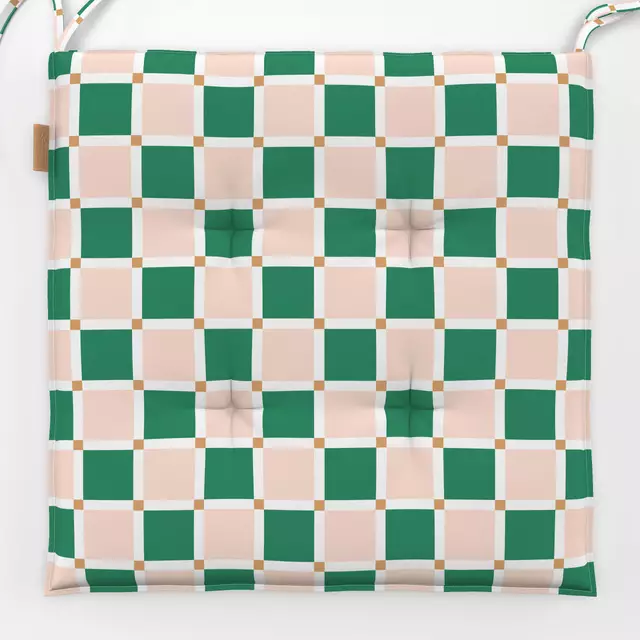 Sitzkissen Chessboard Crossed Green