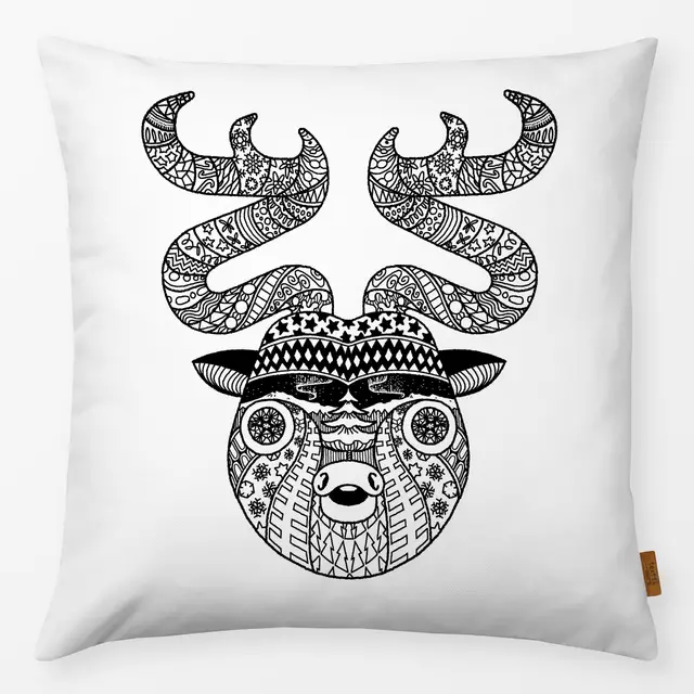 Kissen Zentangle Hirsch