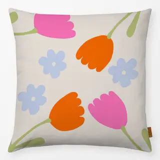 Kissen Tulpen Frühlingsblumen Beige