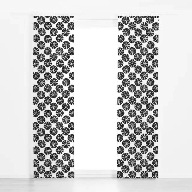 Flächenvorhang Zigzag Dots Black&White