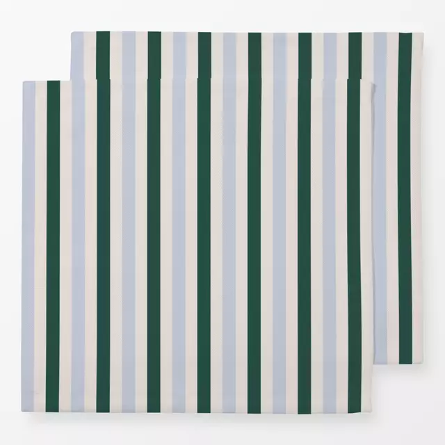 Servietten Stripes Moosgrün Blaugrau