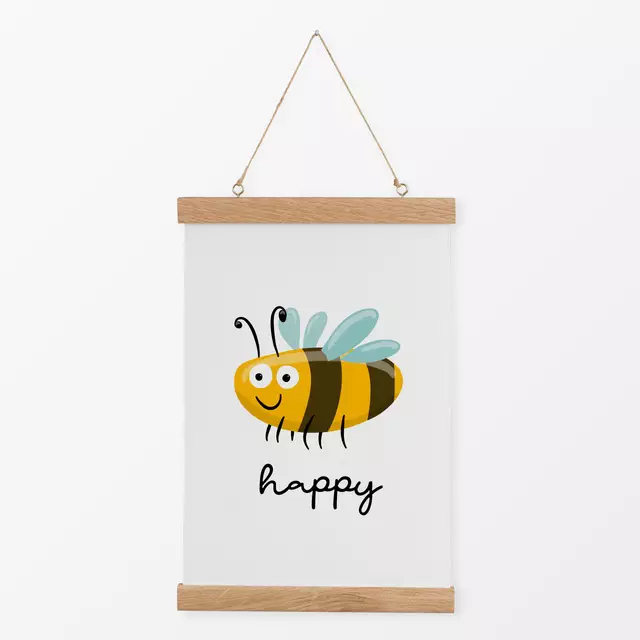Textilposter Bee happy