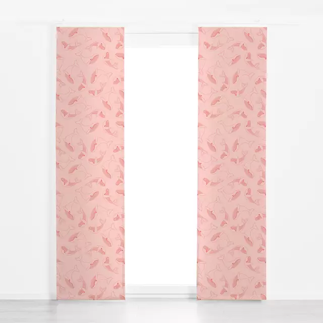 Flächenvorhang Tanzende Wal Pink