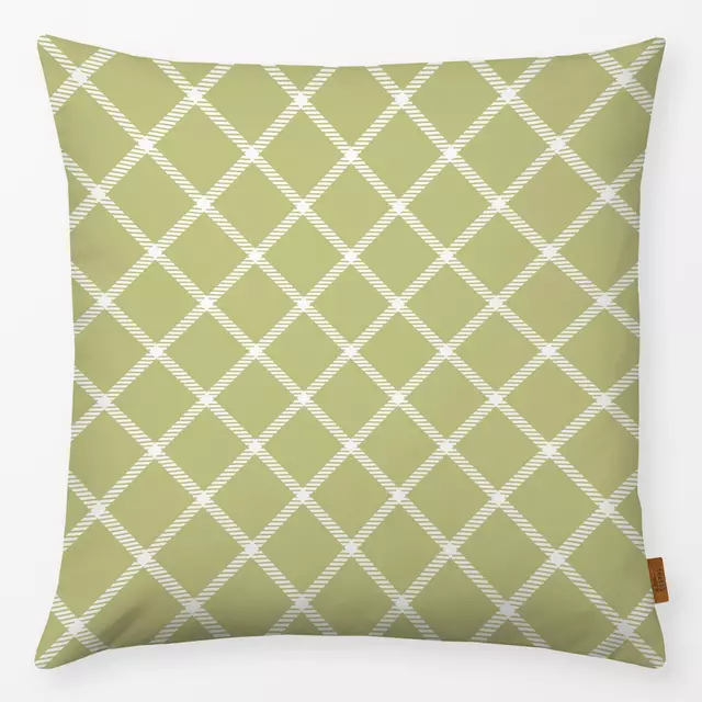 Kissen Grün Weiß Gingham Grid 1