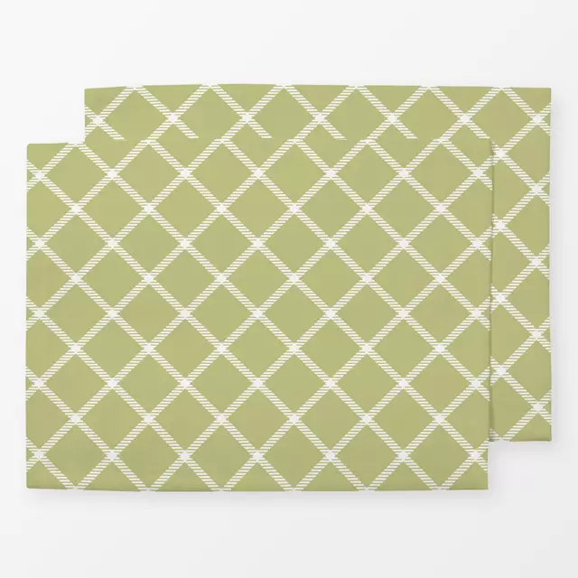 Tischset Grün Weiß Gingham Grid 1