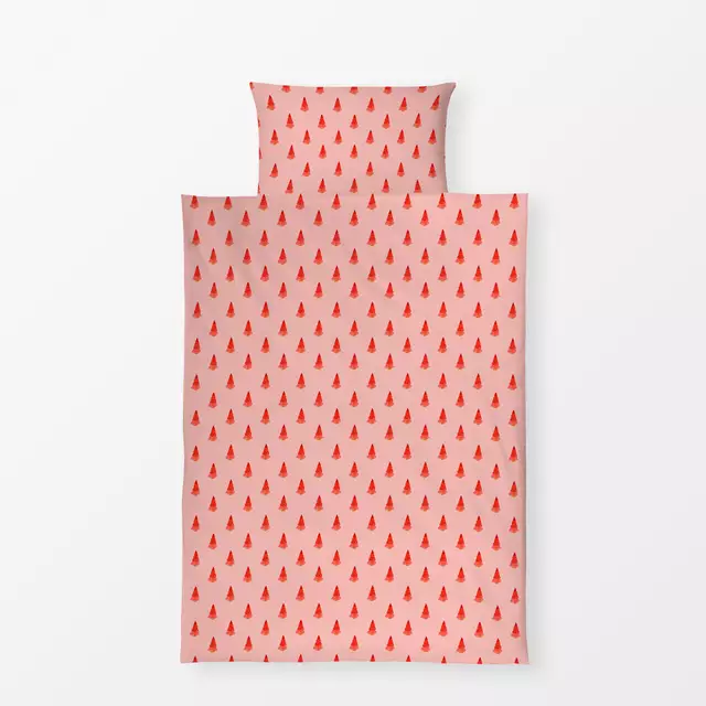 Bettwäsche trees-pattern red rosa