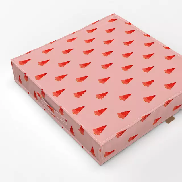Bodenkissen trees-pattern red rosa
