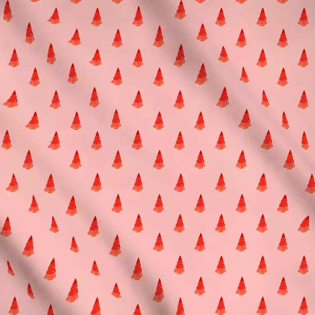 Meterware trees-pattern red rosa