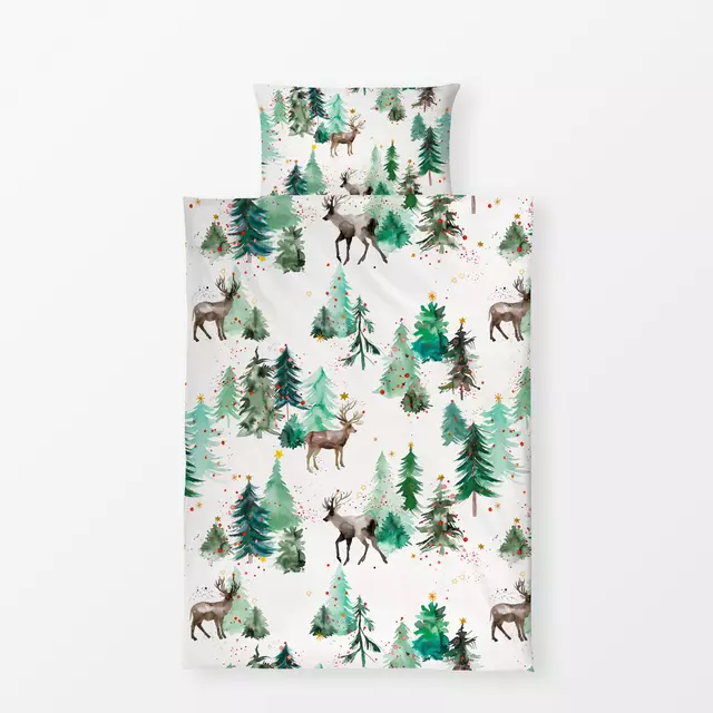 Bettwäsche Reindeers Christmas Trees
