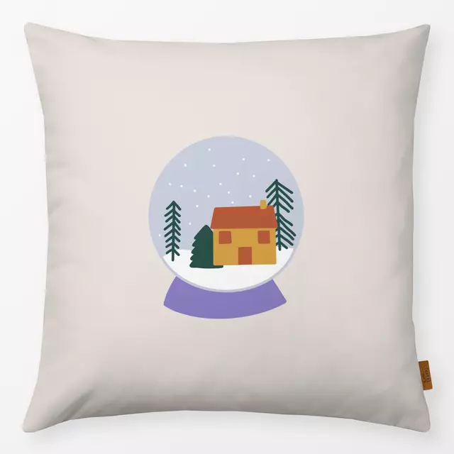Kissen Schneekugel mit Haus