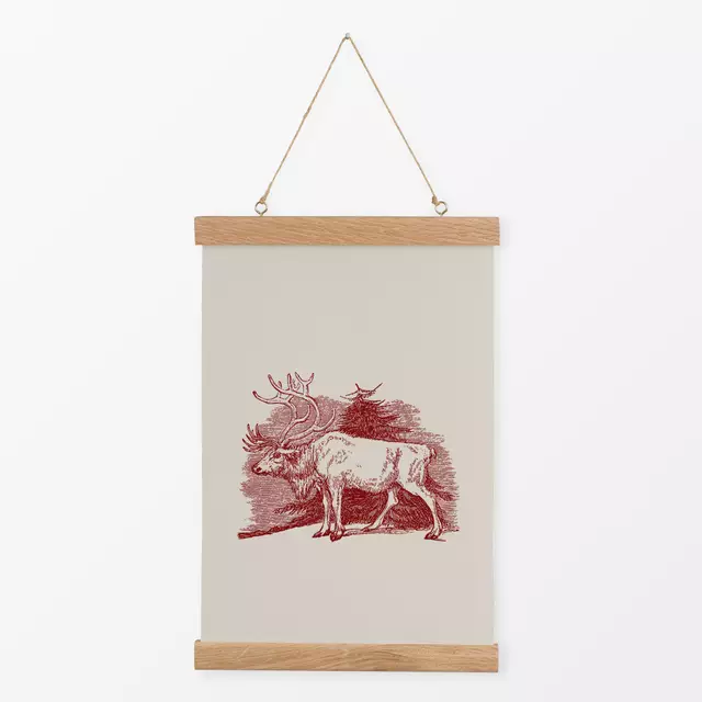 Textilposter Vintage Hirsch