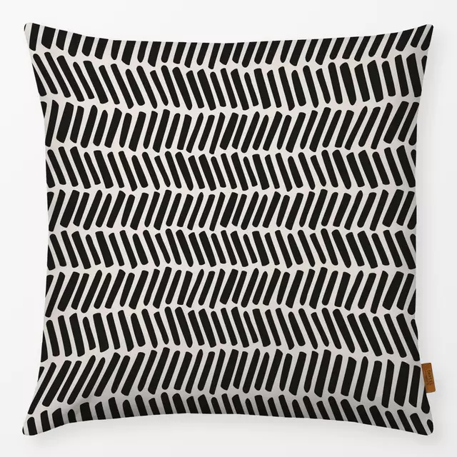 Kissen Zig Zag Lines black