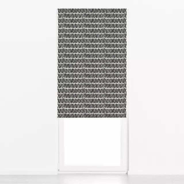Raffrollo Zig Zag Lines black