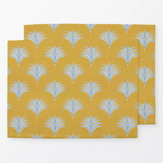 Tischset palm fans textured ochre