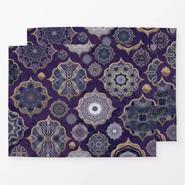 Tischset Moroccan Tiles Purple Gold