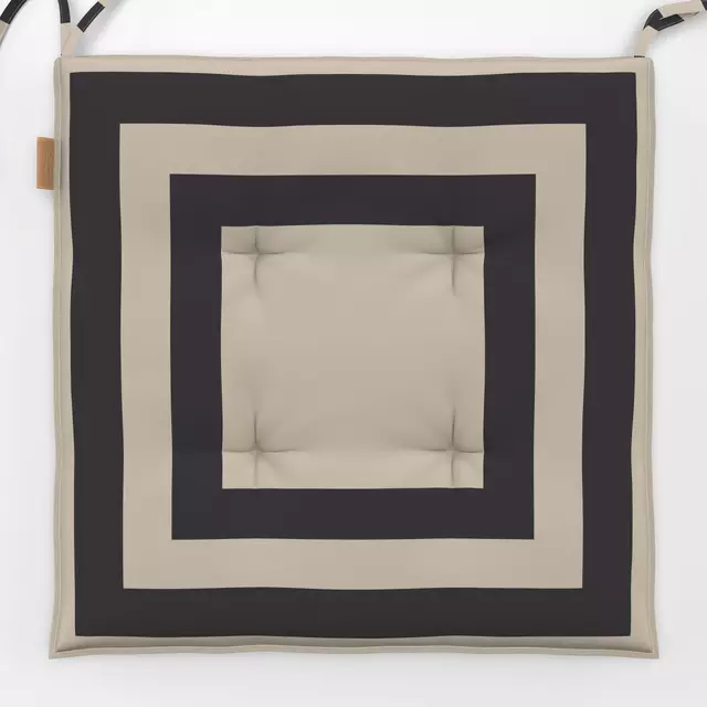 Sitzkissen Beige Schwarzer Rahmen