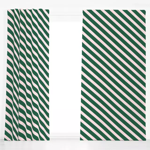 Dekovorhang Stripes diagonal green