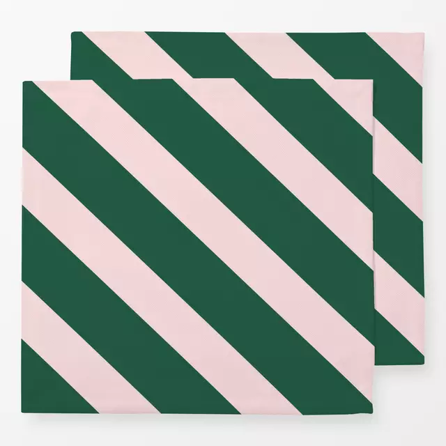 Servietten Stripes diagonal green
