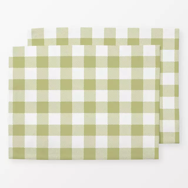 Tischset Grün Weiß Gingham Grid 2