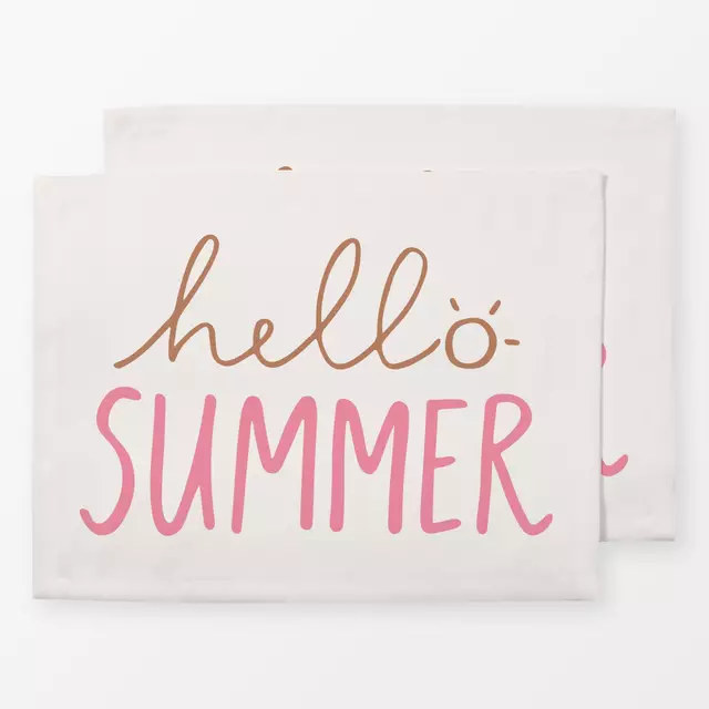 Tischset Hello Summer braun pink