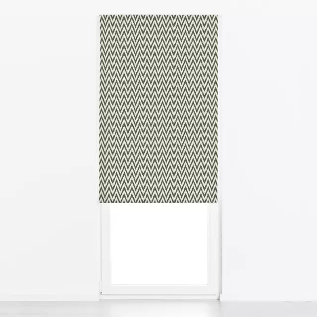 Raffrollo Zigzag Ikat Dark Green
