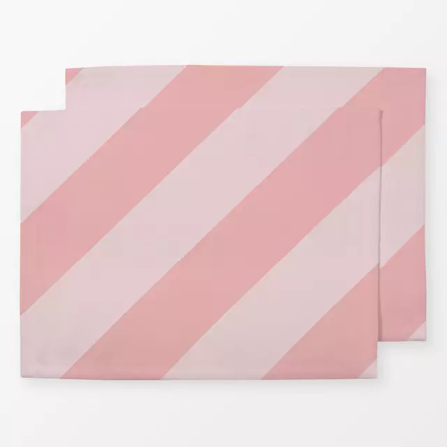 Tischset Diagonal Stripes rosa