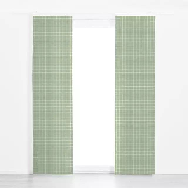 Flächenvorhang Thin checks Green