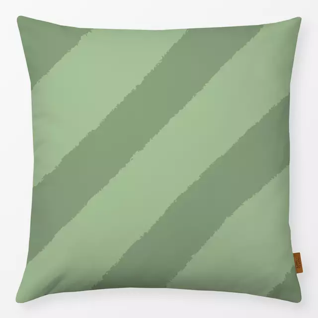 Kissen Diagonal Stripes green