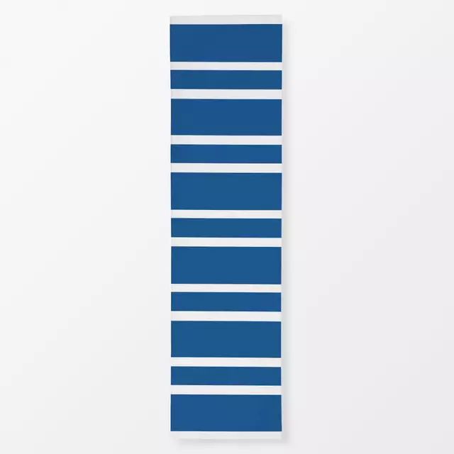 Tischläufer Blau Weiße Blockstreifen