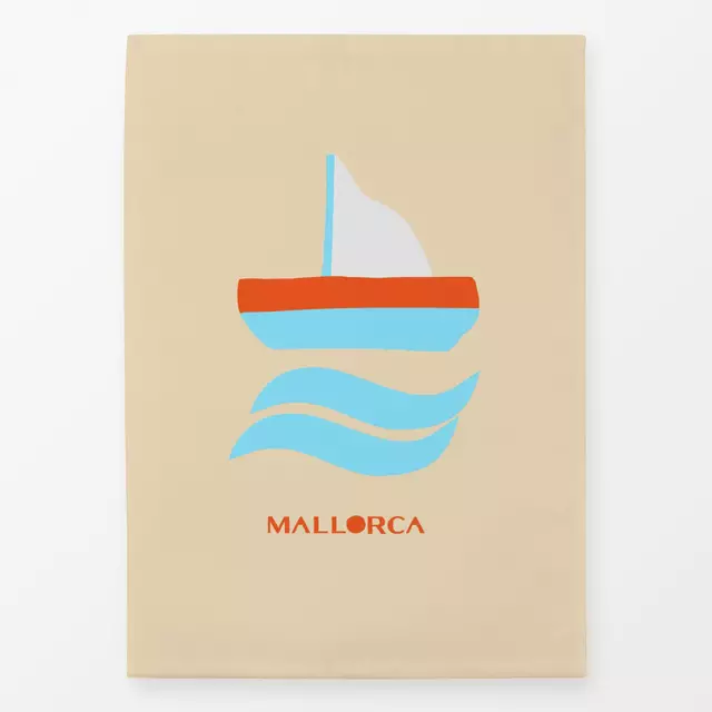 Geschirrtuch Mallorca Segelboot No2