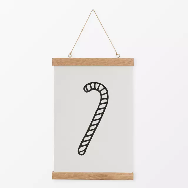 Textilposter Candy Cane charcoal beige