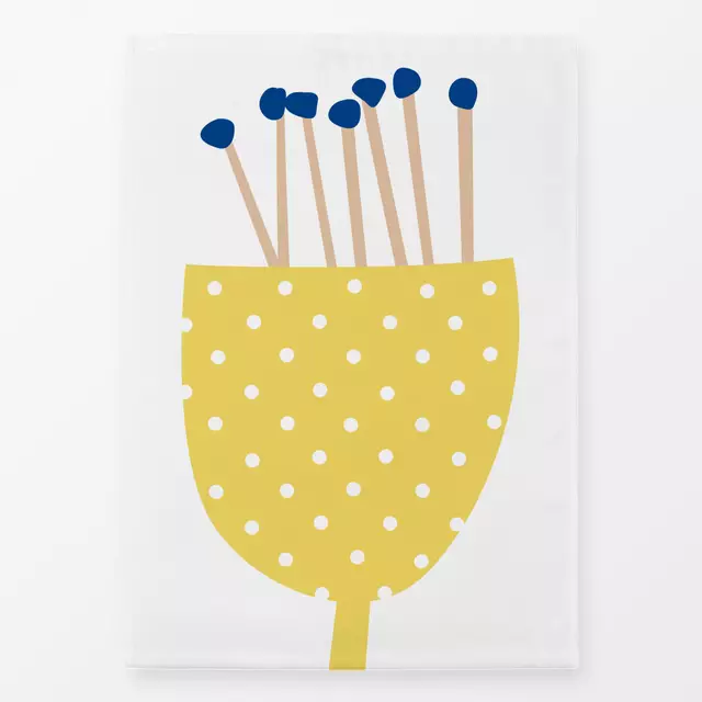 Geschirrtuch Gelbe Blume mit Punkten