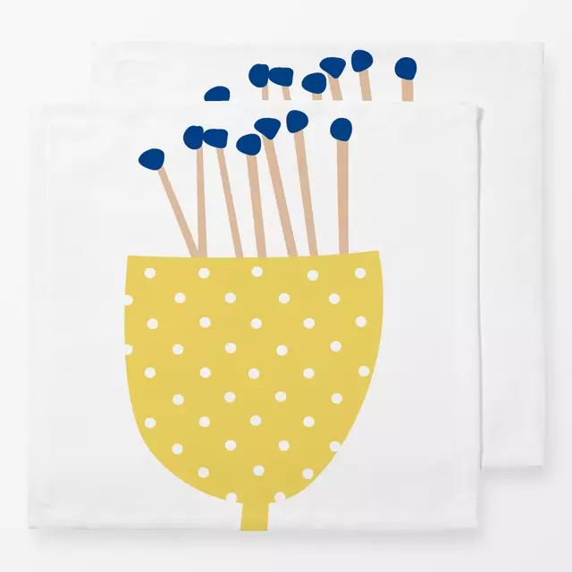 Servietten Gelbe Blume mit Punkten