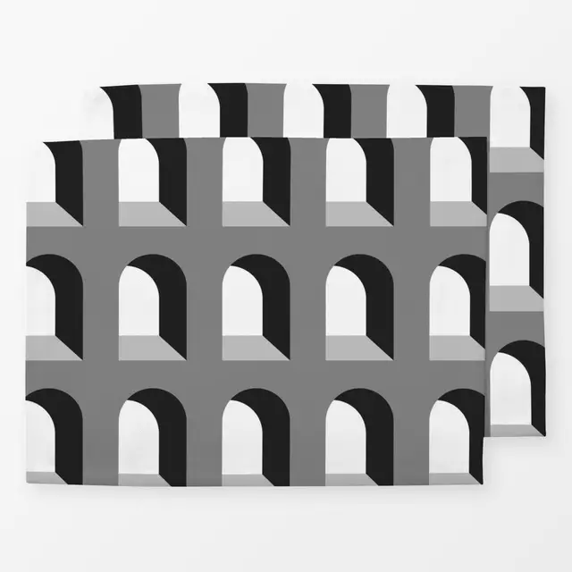 Tischset Arch Pattern Black And White