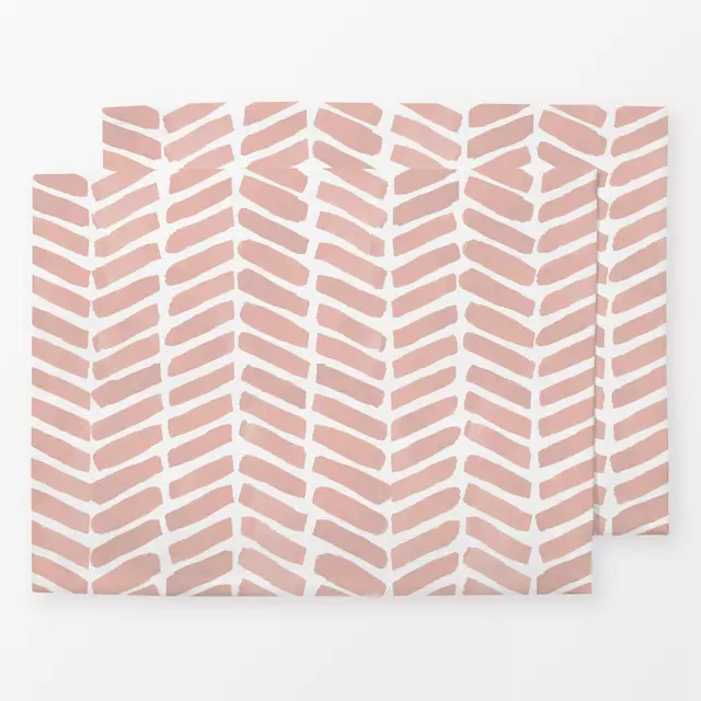 Tischset Chevron Aquarell Blush Pink