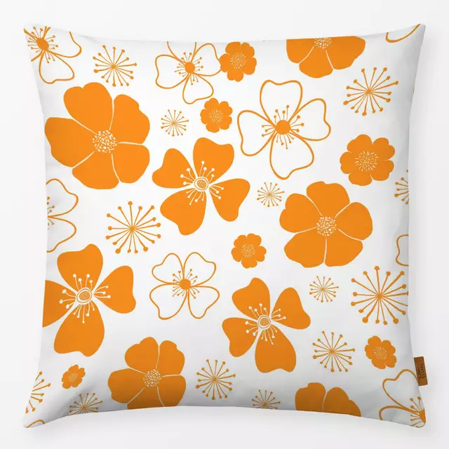 Kissen Blumenmuster Orange