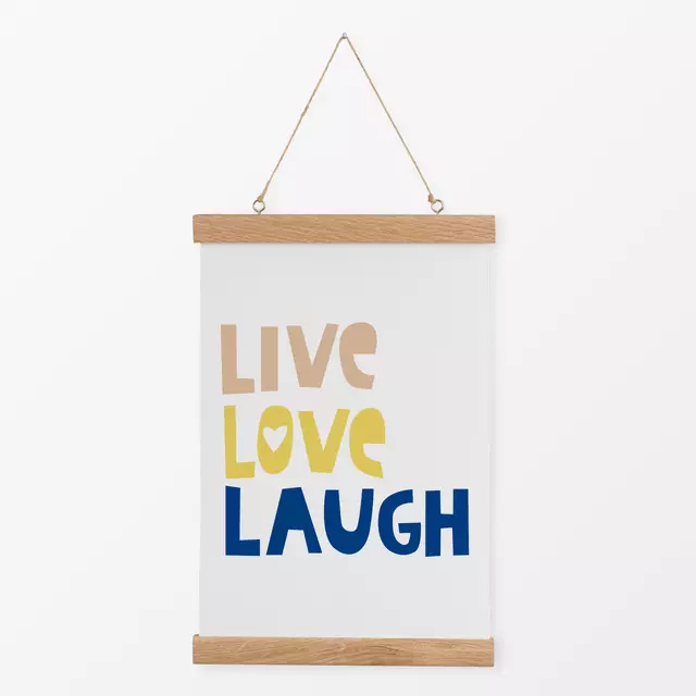 Textilposter Live Love Laugh
