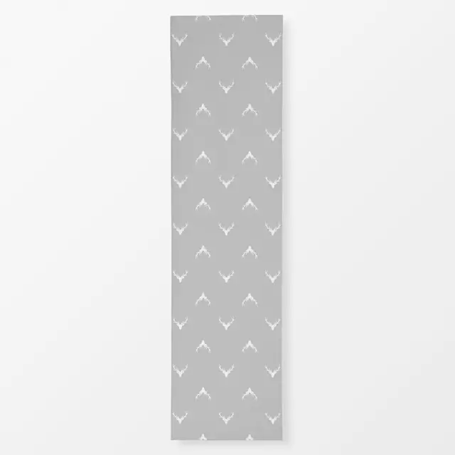 Tischläufer Hirschkopf Silhouette grau