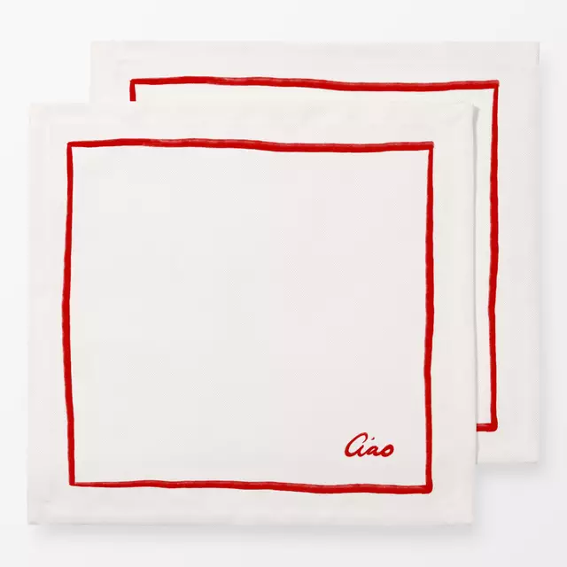 Servietten Ciao Rahmen Rot
