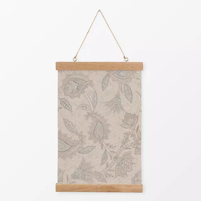 Textilposter Romantic Pastel Paisley Damask