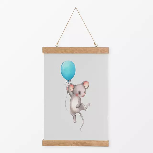 Textilposter Maus Balloon